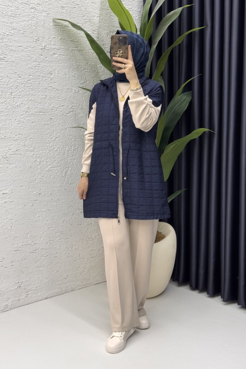 Deniz Üçlü Takım Tesettür Giyim Lacivert