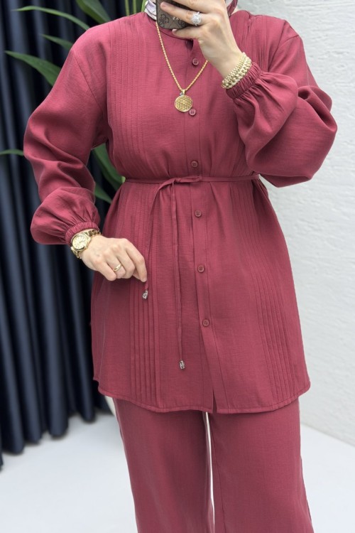 Şehnaz Pantolon Takım Bordo