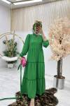 Benetton Delal Elbise Tesettür Giyim benetton yeşili