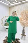 Benetton Yeşili  Sevda Triko Takım Tesettür Giyim