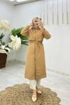 Camel Astarlı Roy Parka Tesettür Giyim Camel