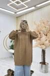 Camel Saç Örgü Kazak Tesettür Giyim