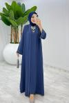 İndigo Premium Sofia Abaya Takım Tesettür Giyim İndigo