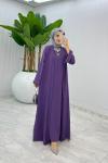 Mürdüm Premium Sofia Abaya Takım Tesettür Giyim Mürdüm