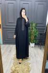 Simli Abaya Elbise Siyah