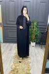 Simli Abaya Elbise Siyah