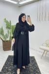 Siyah Premıum Fulya Abaya Tulum Takım Tesettür Giyim Siyah