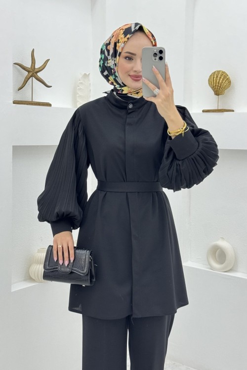 Siyah Seçil Takım Tesettür Giyim Siyah