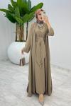 Toprak Premium Sofia Abaya Takım Tesettür Giyim Toprak