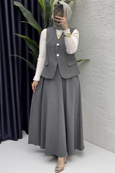 Aden Etekli Takım Gri