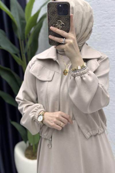 Hazal Elbise Takım Taş Rengi