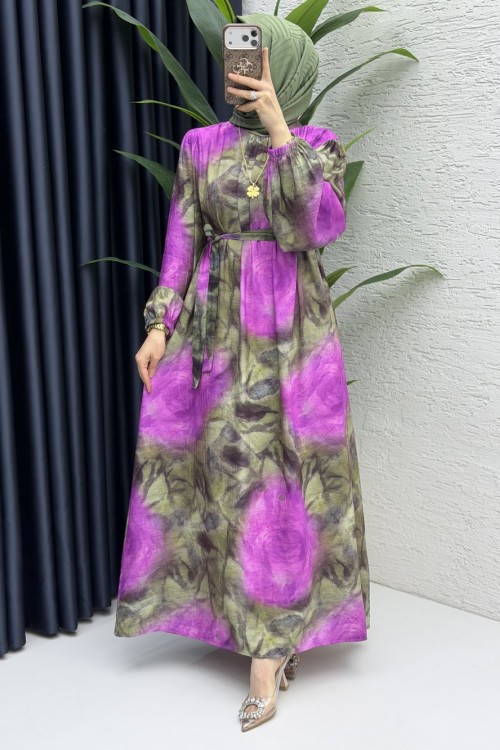 Pare Elbise Tesettür Giyim Haki