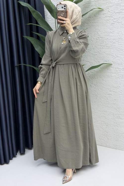 Sadem Elbise Tesettür Giyim Haki