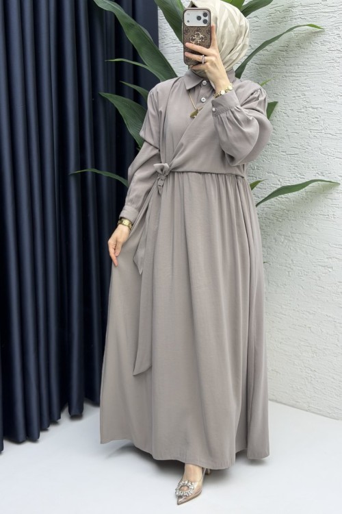 Sadem Elbise Tesettür Giyim Vizon